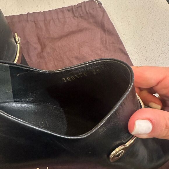 GUCCI Peeptoe Ankle Bootie with Gold Horsebit Zip Up Size 37 - Picture 3 of 13